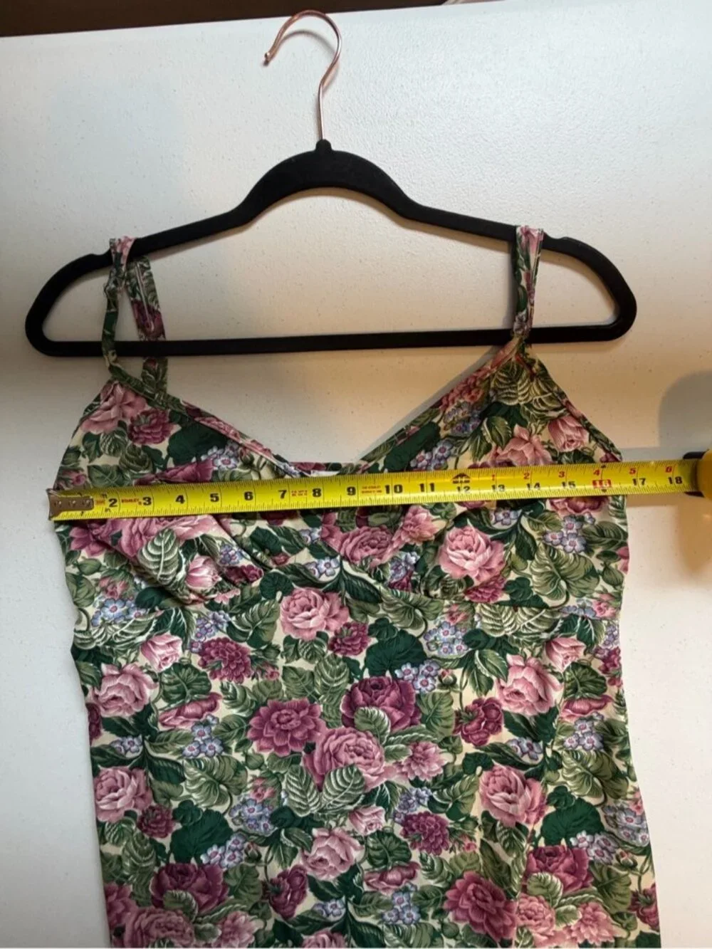 Vintage 80s 90s Floral Rose Lingerie Slip Dress Cottagecore Boudoir Medium Large